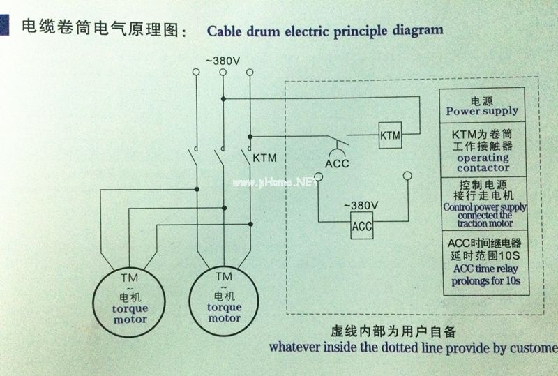 電纜卷筒電氣原理圖